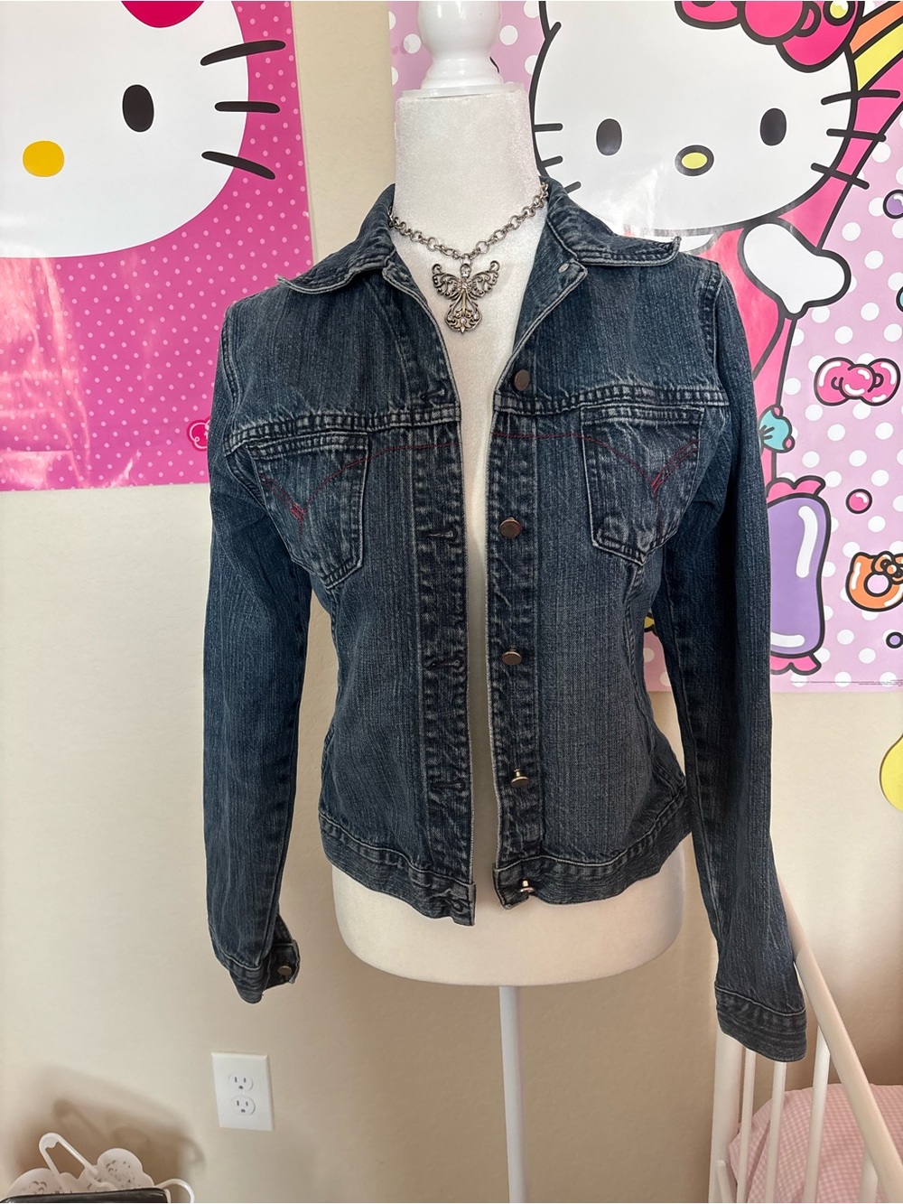 Y2K VTG Vintage dark wash denim jacket
